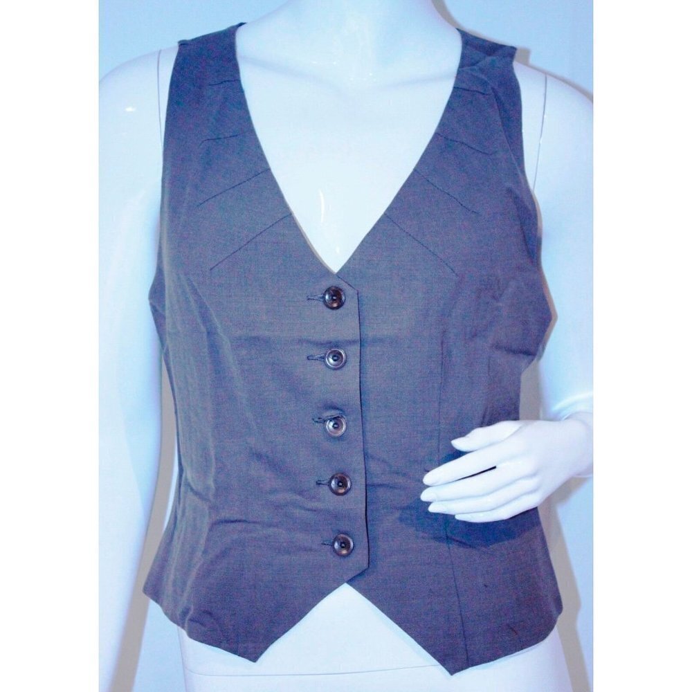 PAIGE Black Label VEST Metal CADOGEN Wool Blend Top ( L ) - Picture 1 of 4